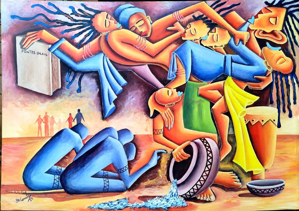 Nome do artista: JM.Camoto
Título da obra: Ancestralidade
Técnica: Acrílico sobre tela
Ano: 2025